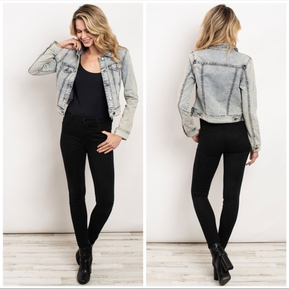 Jackets & Blazers - Denim Button Down Wash Denim Jacket
